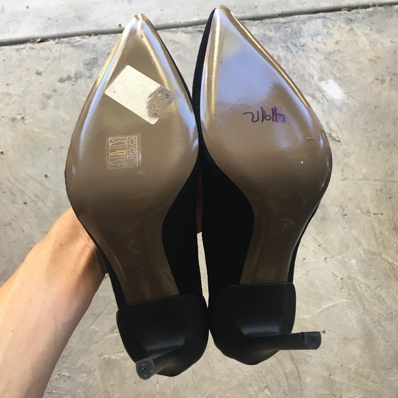 Versace Collection Black Pointed Toe Pumps w Detailed Back EUC - Picture 11 of 13